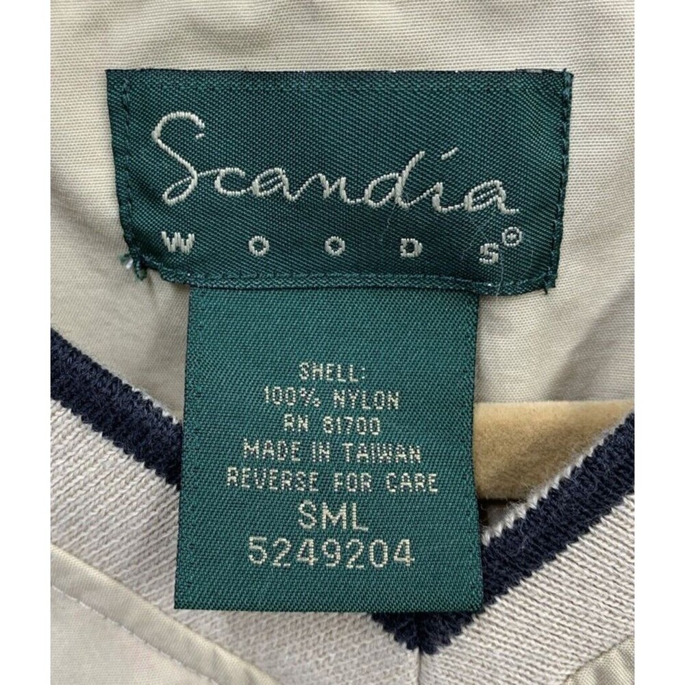 Scandia Woods V Neck Pullover Windbreaker Shirt Vesy Men Small Beige Zip Sleeves - Picture 2 of 14